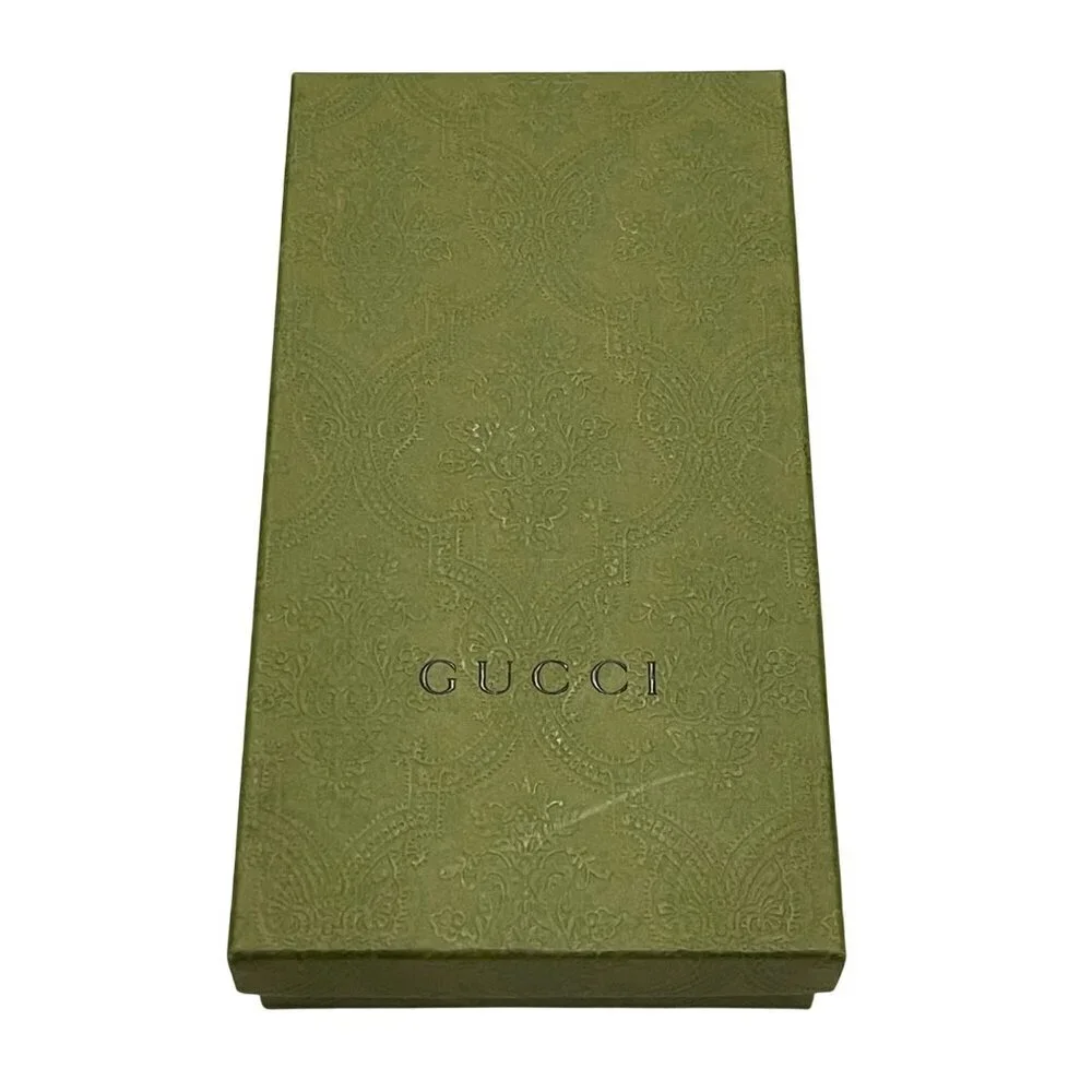 Gucci Blue Leather Zip-Around Wallet  Embossed Logo Authentic